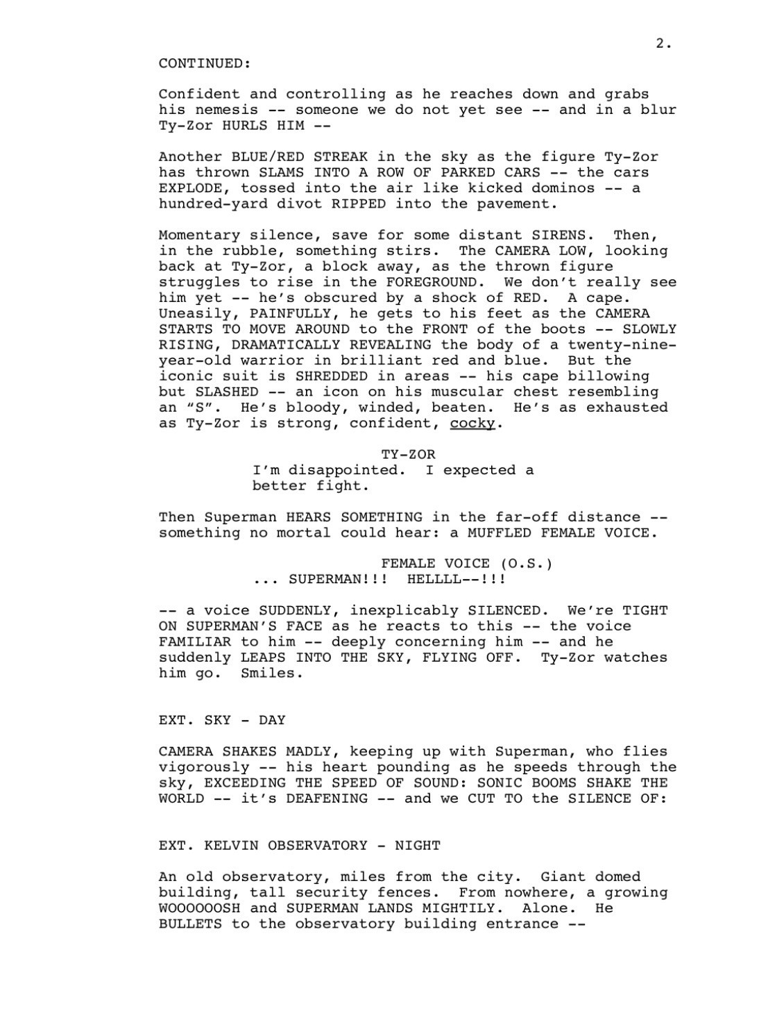 JJ Abrams Unproduced Superman screenplay 2nd Draft
