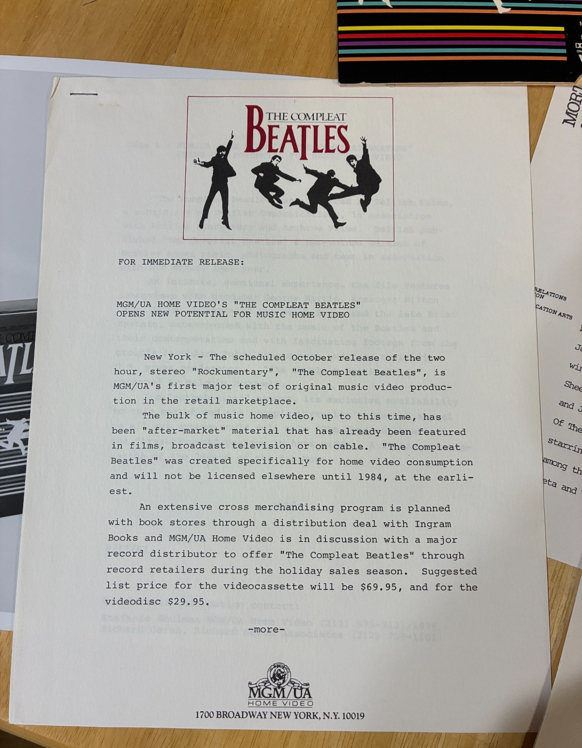 Lot of 2 Vintage Authentic Beatles / Wings Promotional Media Press Kits