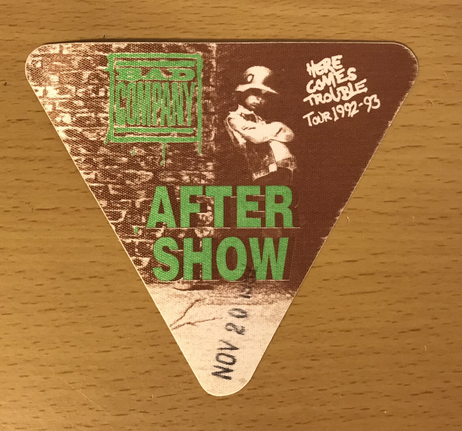 1992 BAD COMPANY HERE COMES TROUBLE TOUR COLUMBUS CONCERT TOUR BACKSTAGE PASS TR