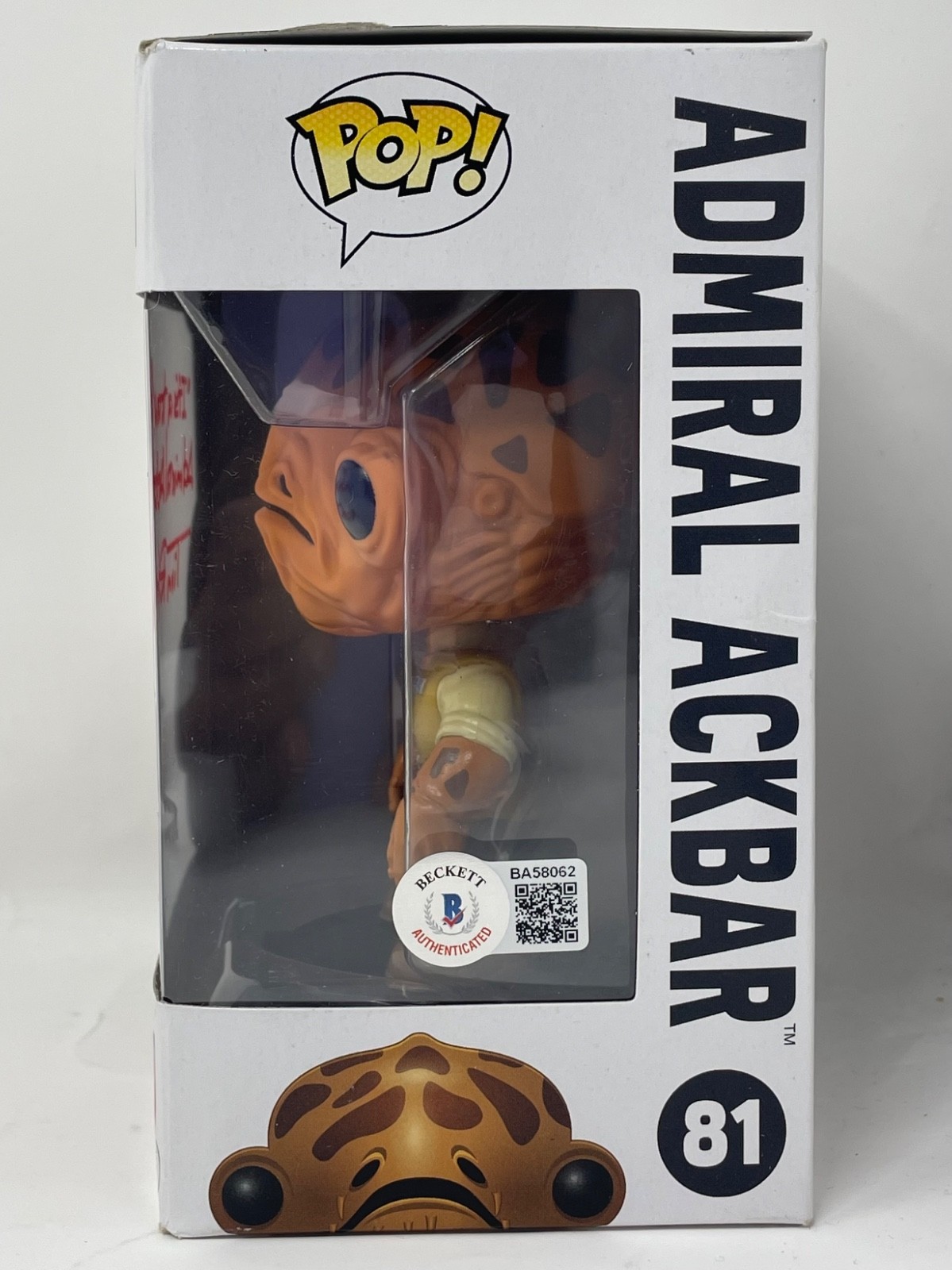 Tim Rose Signed Star Wars Admiral Ackbar Funko Pop #81 It’s A Trap Quote Beckett