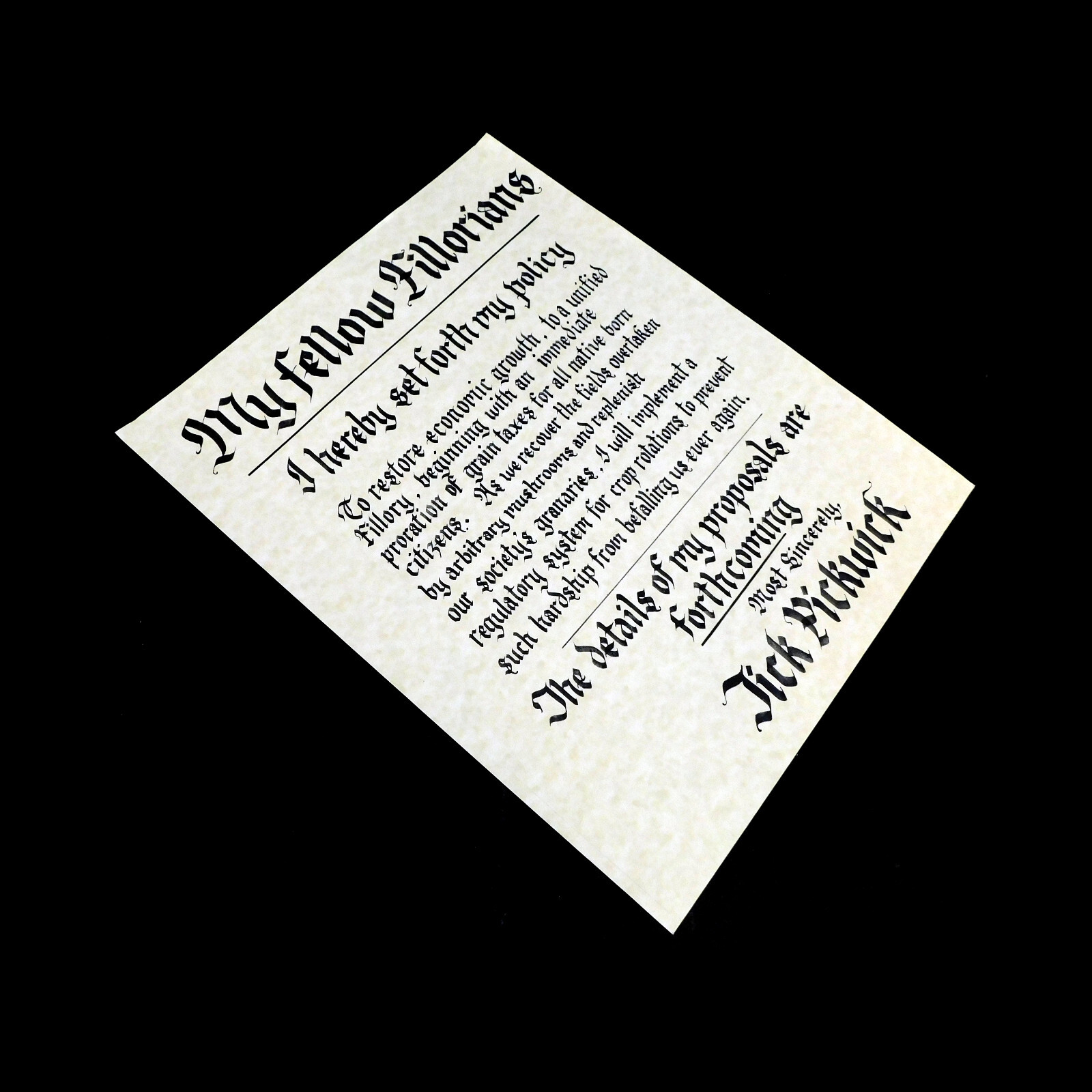THE MAGICIANS Tick Pickwick Poster S03E12 Original Prop (1132-9033)