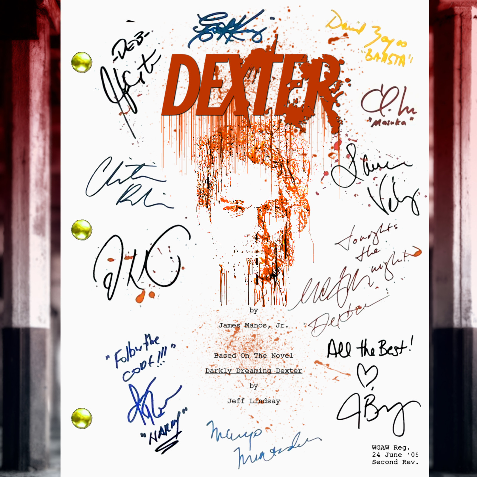 Dexter Pilot Script Autograph Signed Reprints- Dexter TV Show Michael C Hall