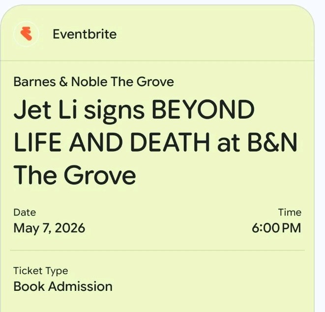 Signed JET LI Beyond Life and Death: The Way of True Freedom Book B&N Autograph