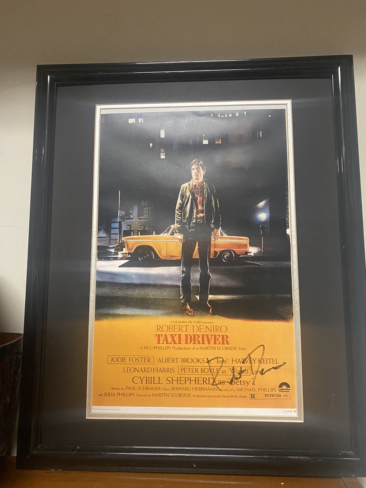 TAXI DRIVER 1976 ORIGINAL Framed 24×20 MOVIE POSTER 🌟ROBERT De NIRO Signed!