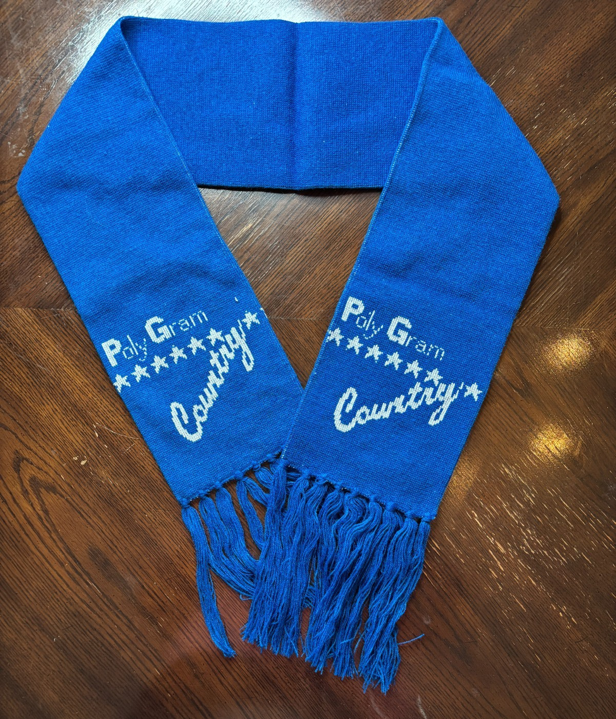 PolyGram Country Records Nashville Promotion Scarf Blue Knit 70s 80s Music