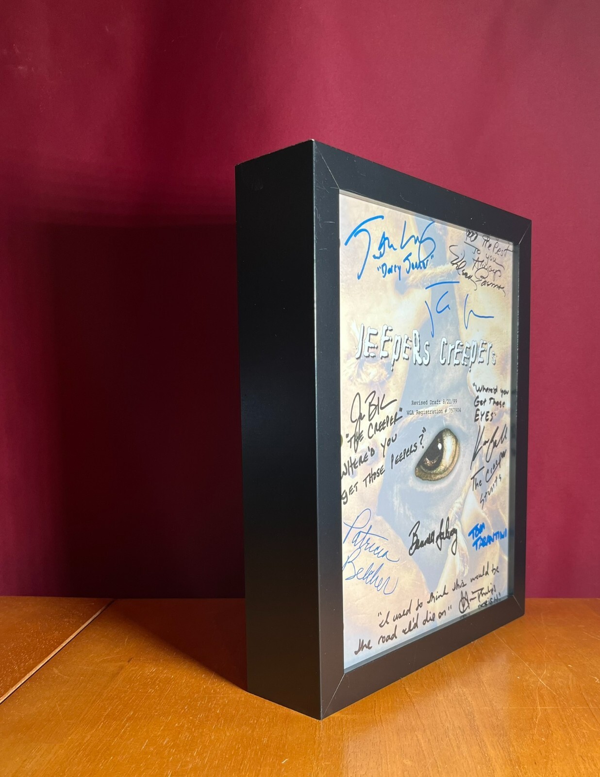 Jeepers Creepers Script Signed- Autograph Reprints- The Creeper