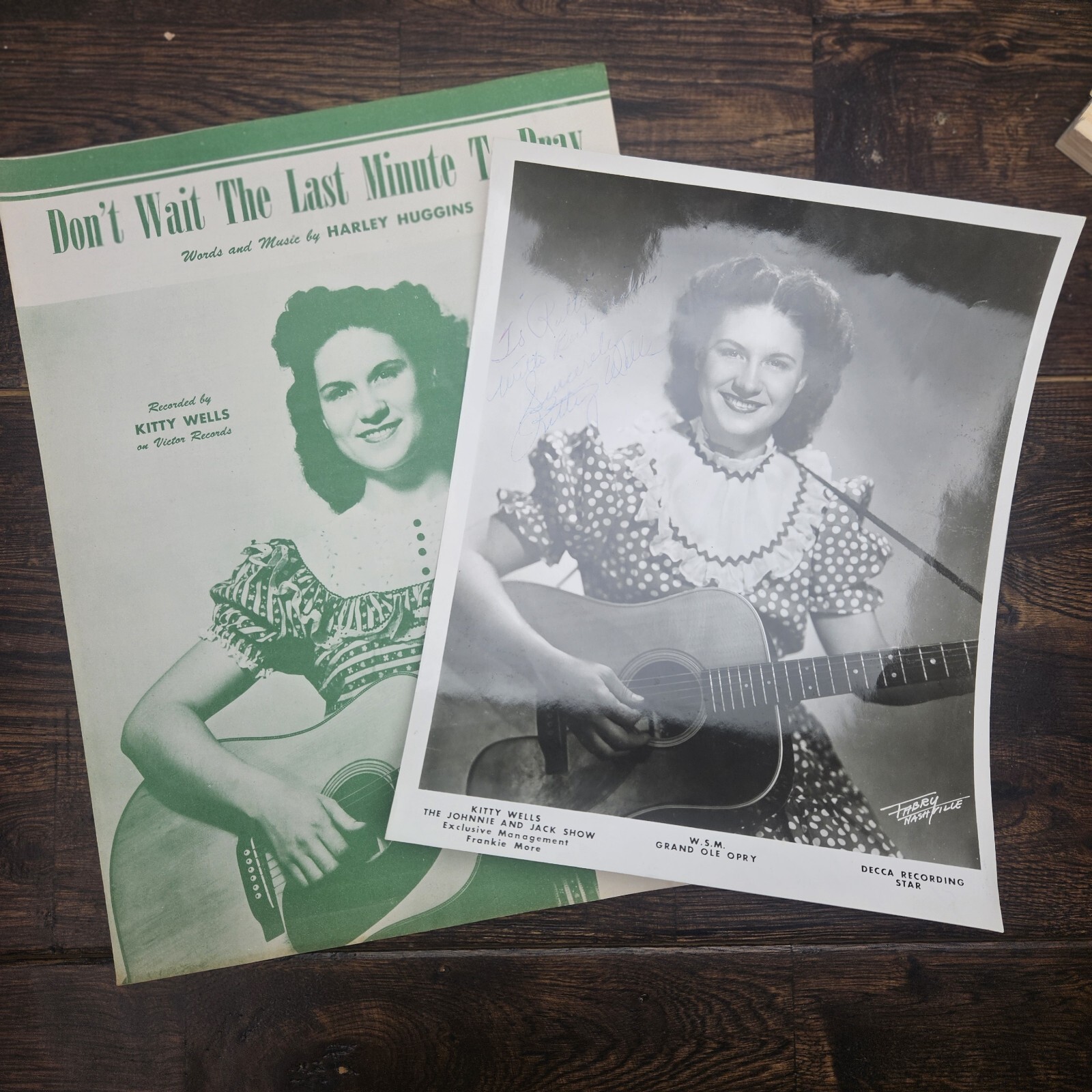KITTY WELLS Grand OLE Opry WSM SIGNED AUTOGRAPH Sheet MUSIC