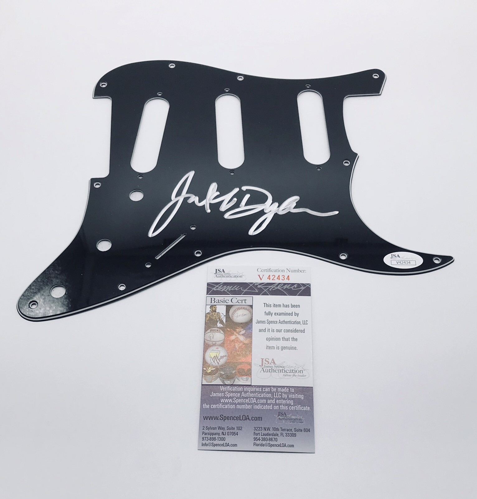 JAKOB DYLAN THE WALLFLOWERS HAND SIGNED PICKGUARD WITH JSA COA