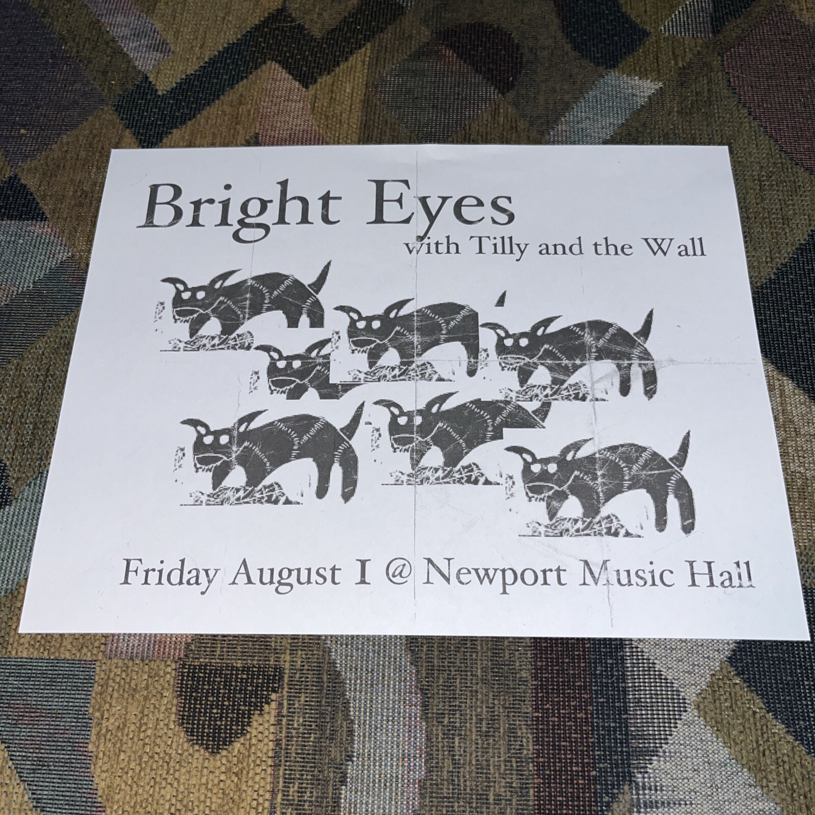 Bright Eyes Tilly And The Wall August 1st @ Newport Music Hall Flyer Columbus OH