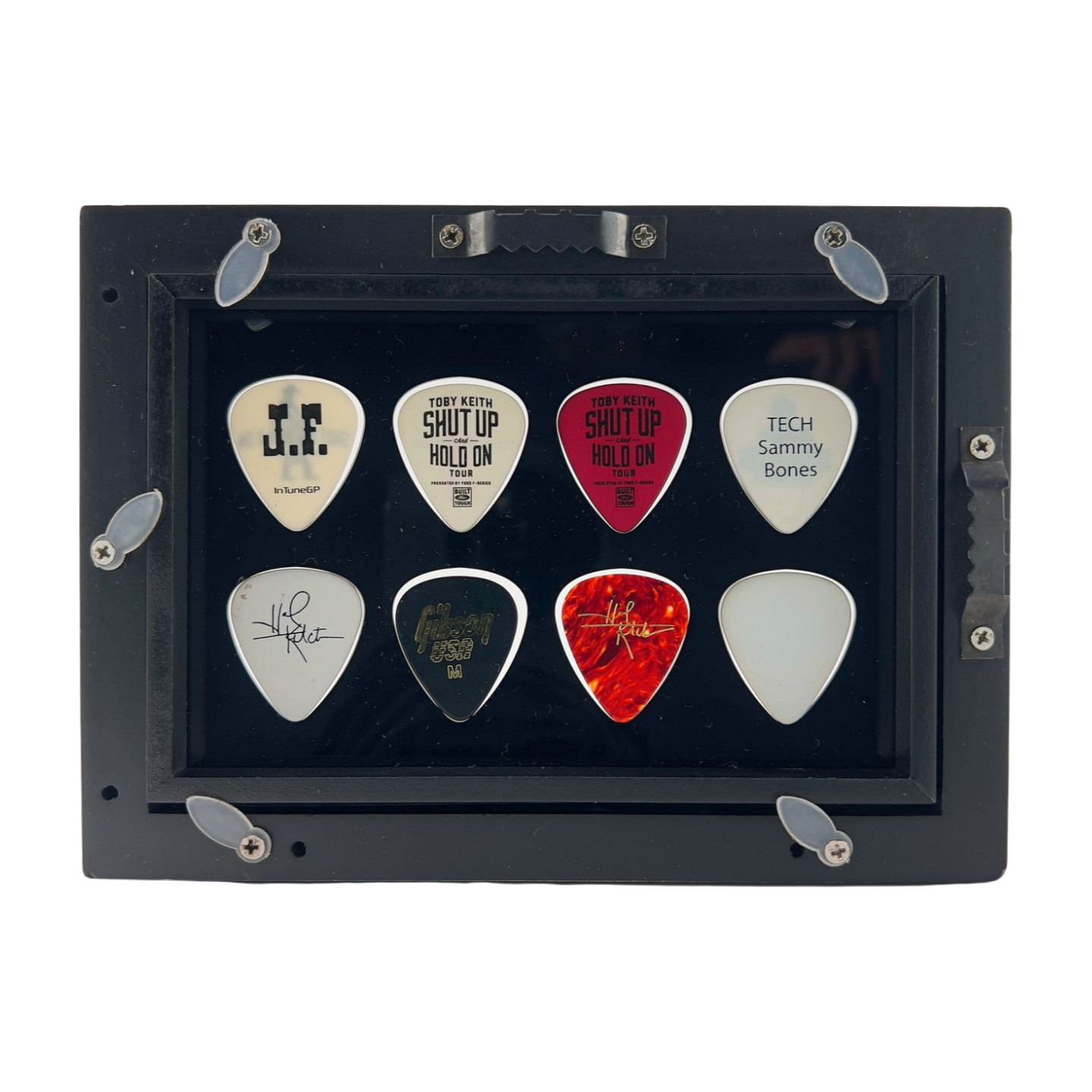PLECTRUM SPECTRUM™ 4″ x 6″ Guitar Pick Display – BLACK/8 Picks- FRAME INCLUDED
