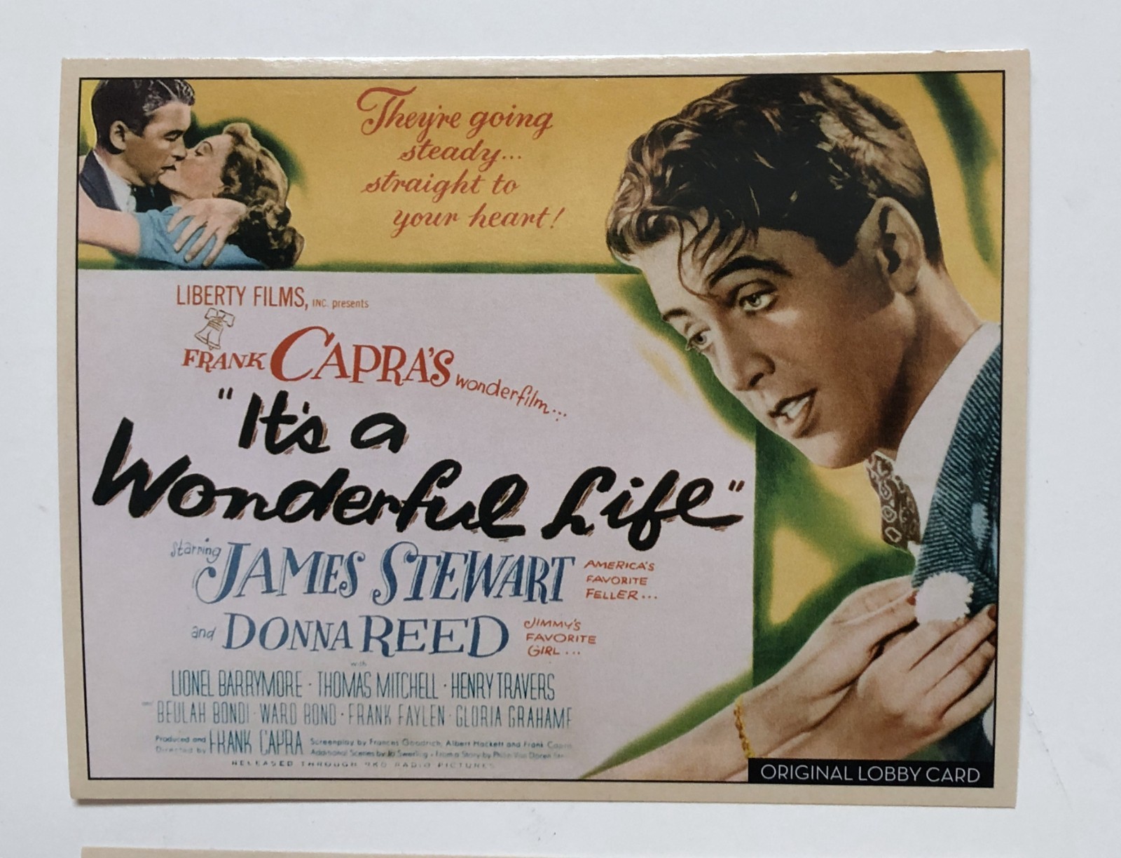 2 Original Lobby Cards, It’s a wonderful life 1946 Movie 4.5″x5.75″James Stewart