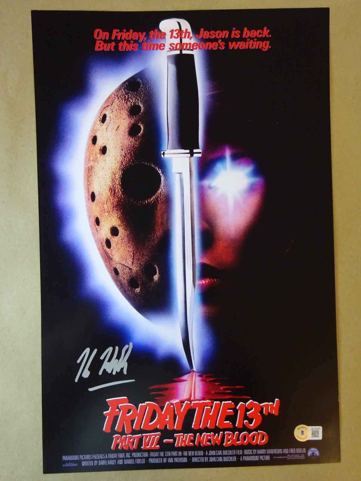 Signed Kane Hodder Autographed Friday The 13th Part VII 11″x17″ Photo BAS COA