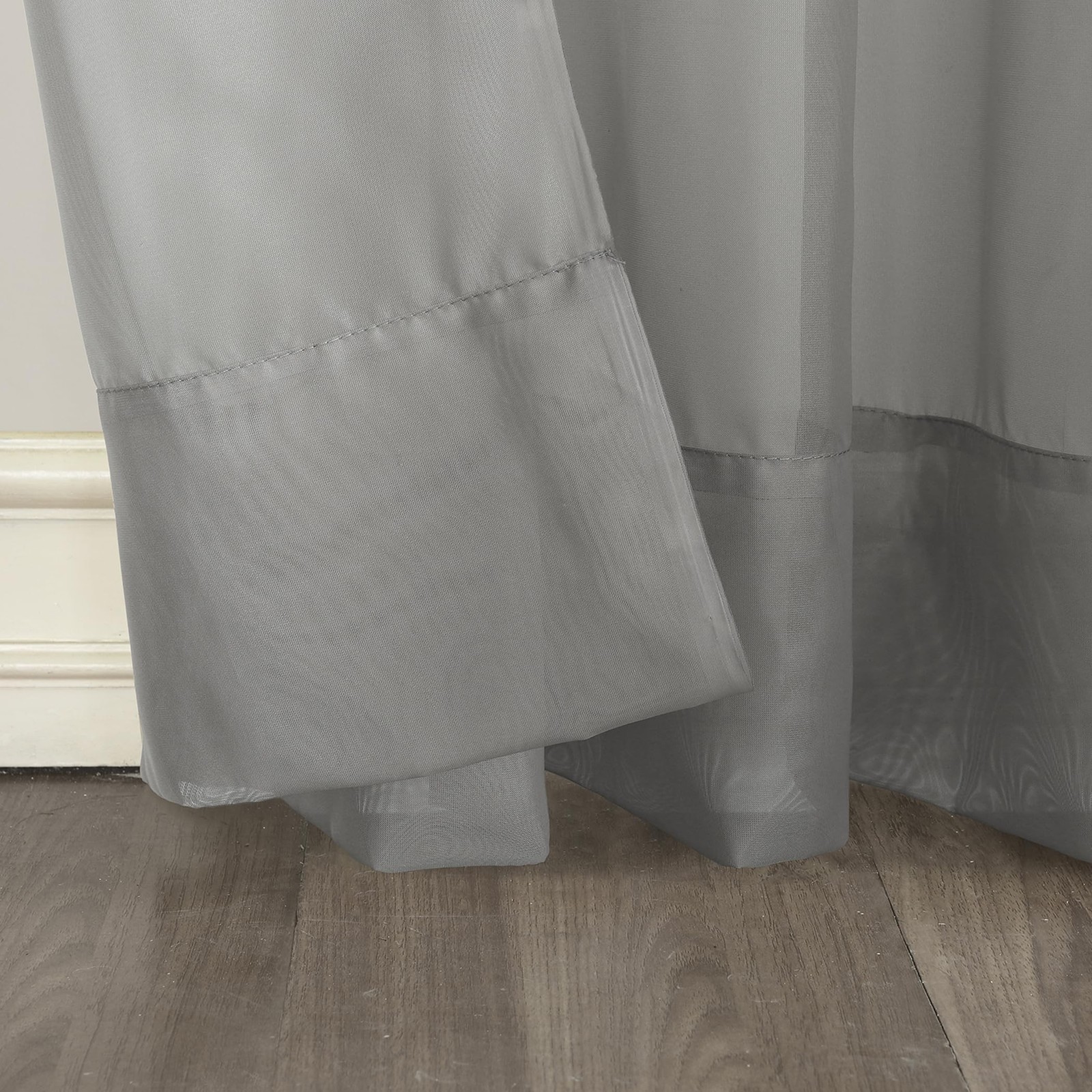 No. 918 53566 Emily Sheer Voile Rod Pocket Curtain Panel, 59″ x 84″, Charcoal
