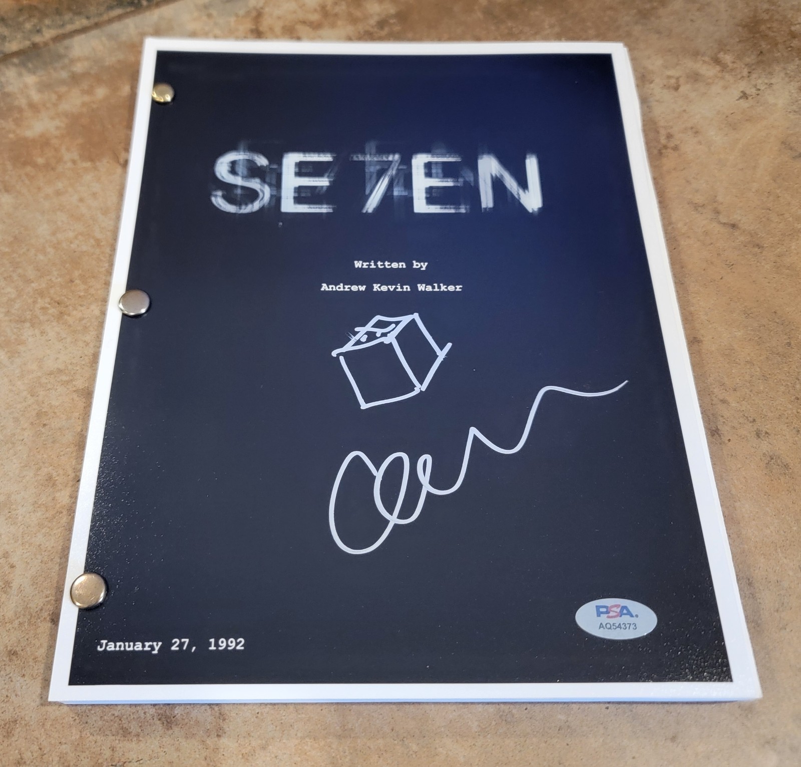 Andrew Kevin Walker signed Se7en script full 157 pages PSA DNA Box Sketch Seven