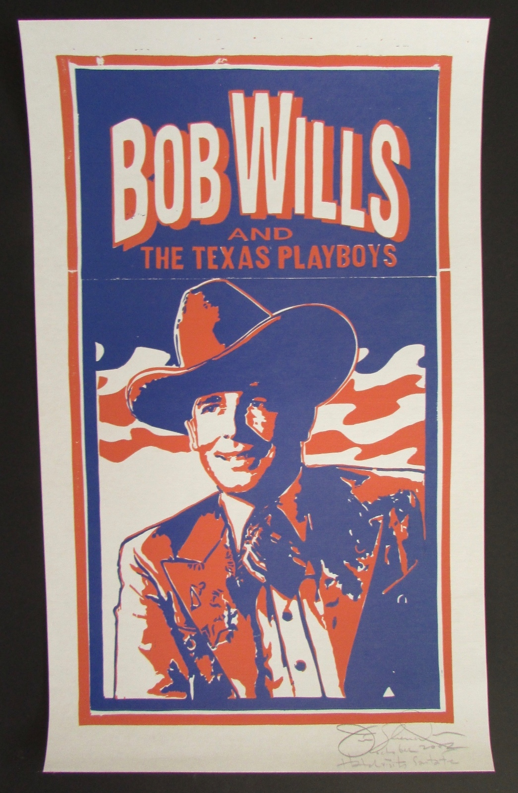 Hatch Show Print “Bob Wills & The Texas Playboys” Signed by Jim Sherraden