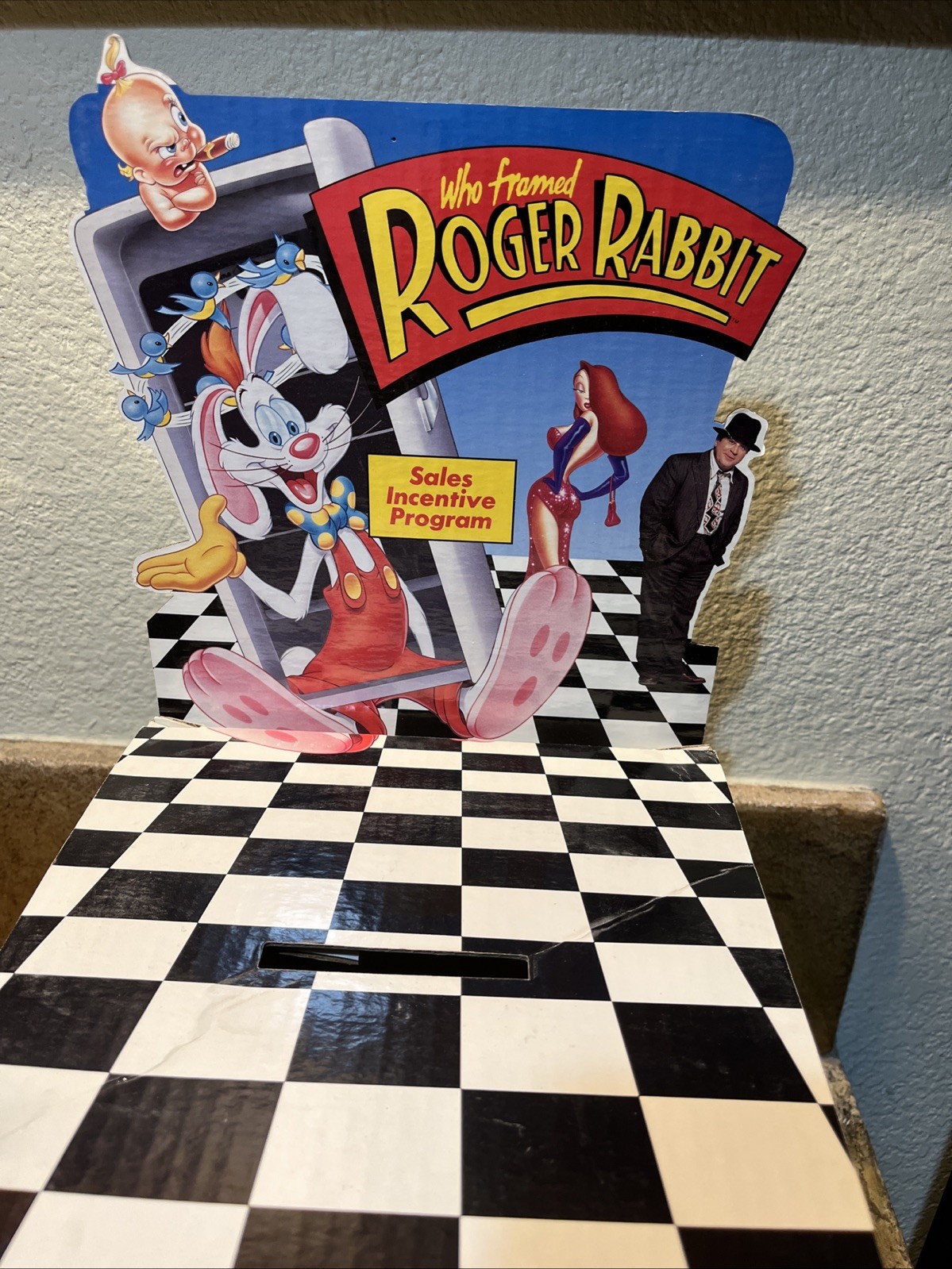 RARE Who Framed Roger Rabbit Touchstone Disney Channel Cardboard Counter Display