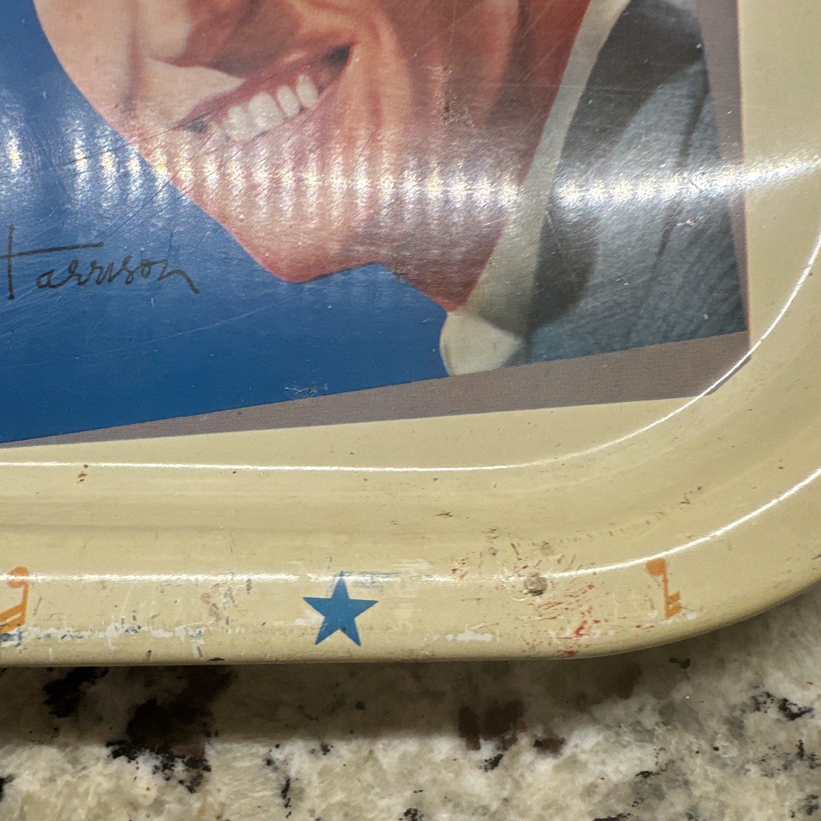 Vintage Beatles Decorative Serving Tray w/ Band Member Portraits, Signatures
