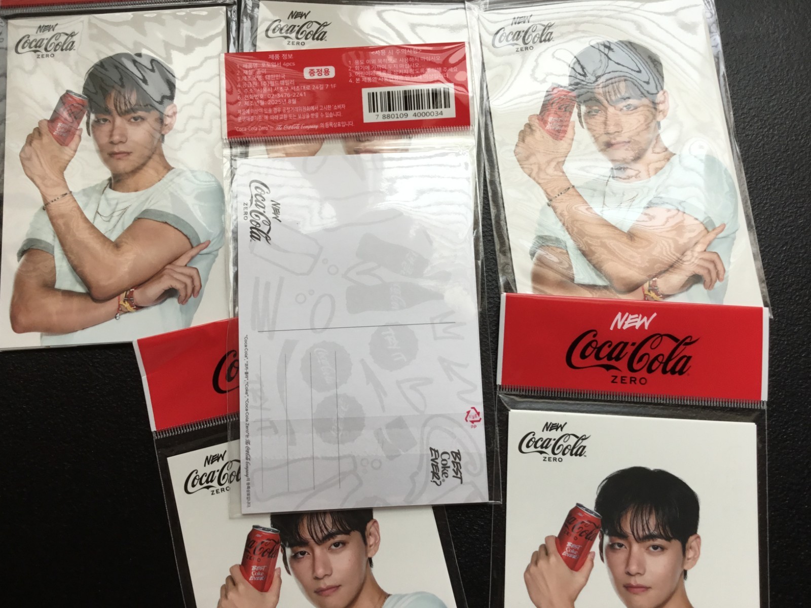BTS V Official COCA COLA Postcard Set (4pcs) limited edition