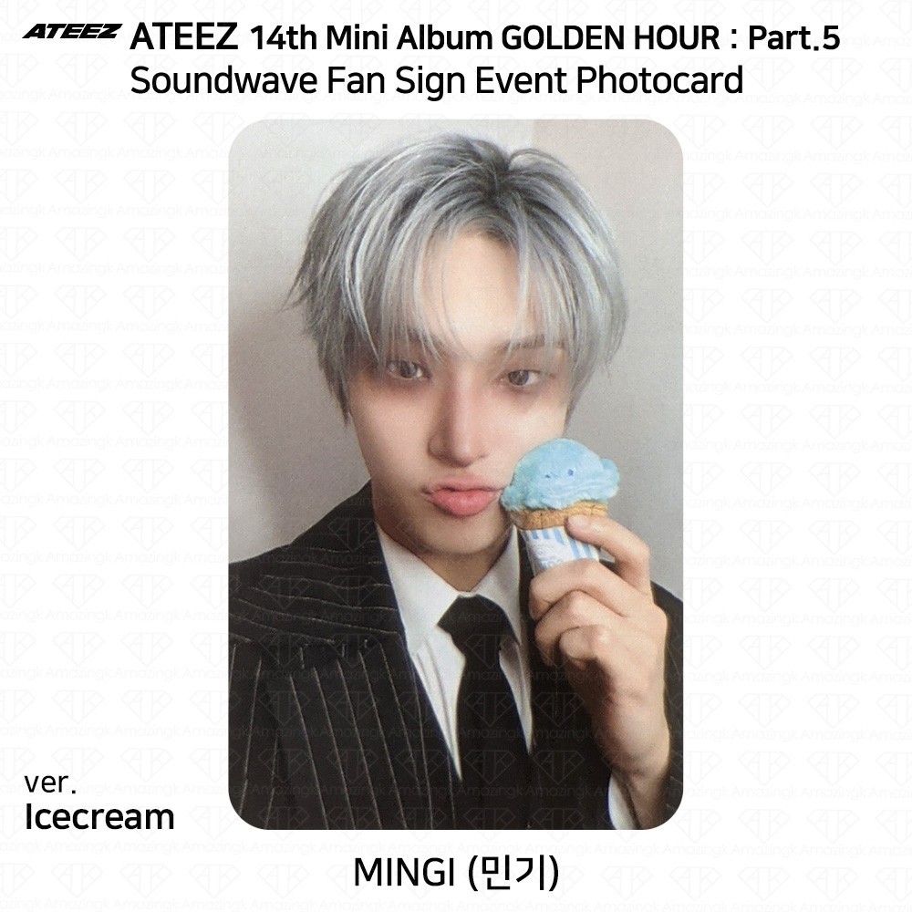 ATEEZ 14th Mini Album Golden Hour Part.5 Soundwave Fan Sign Photocard