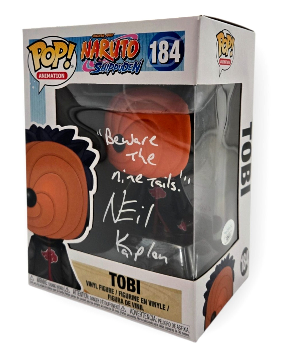 Tobi Naruto Signed Funko Pop Autograph Neil Kaplan 184 Anime JSA COA 321