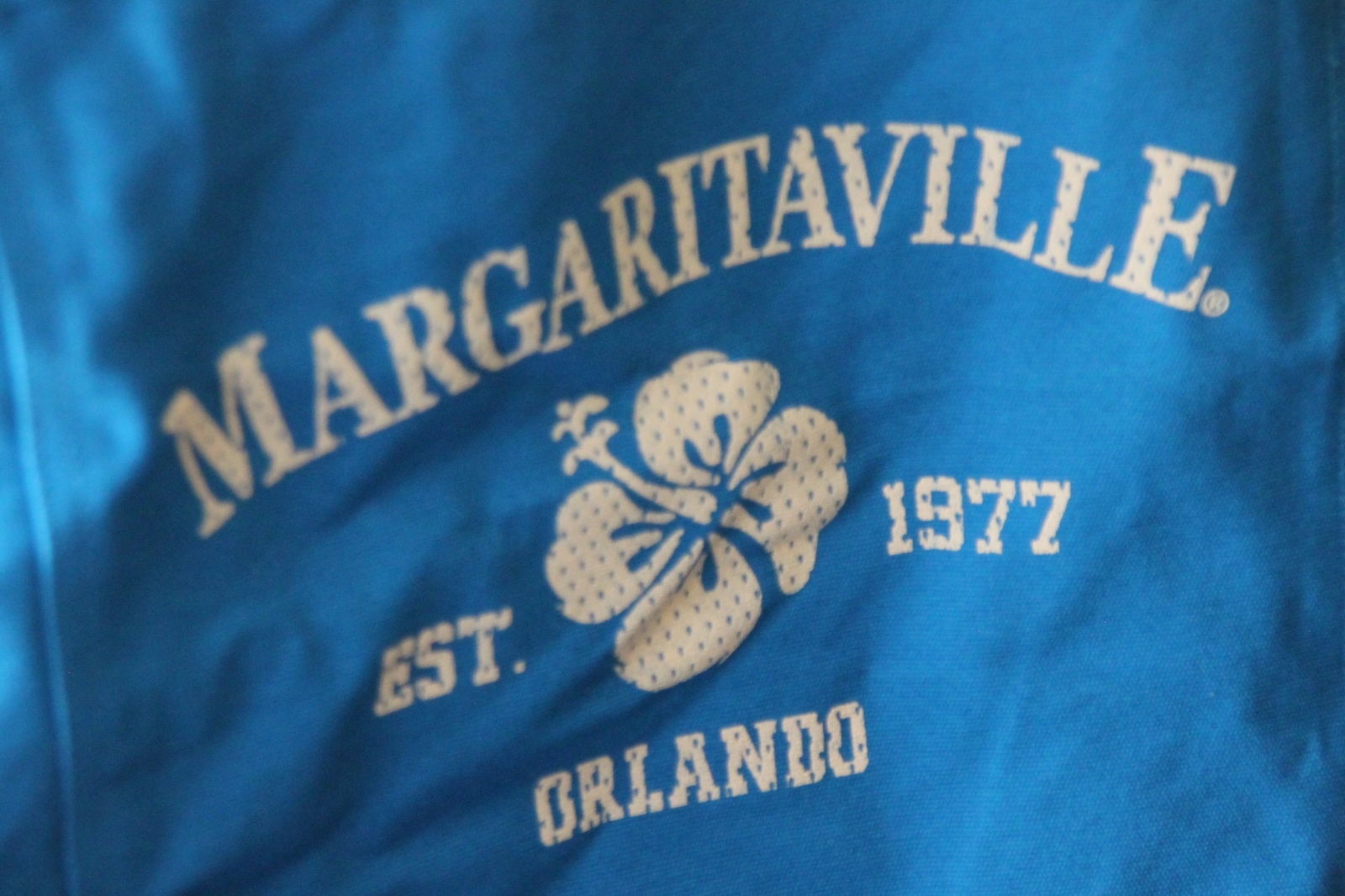 New Jimmy Buffett Margaritaville Canvas Bag Purse Tote Flower Orlando Blue Large