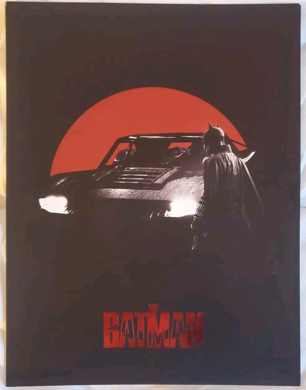 The Batman Movie Batmobile Mini Poster 2022 Exclusive Little Caesars Red Moon