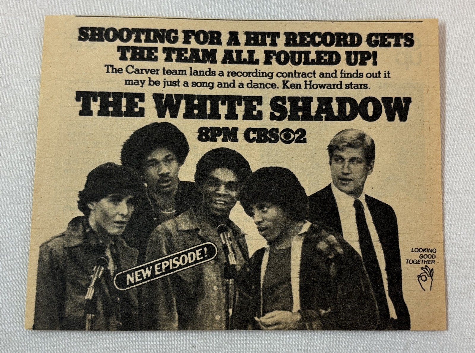 1981 CBS tv ad~ THE WHITE SHADOW shooting for a hit record
