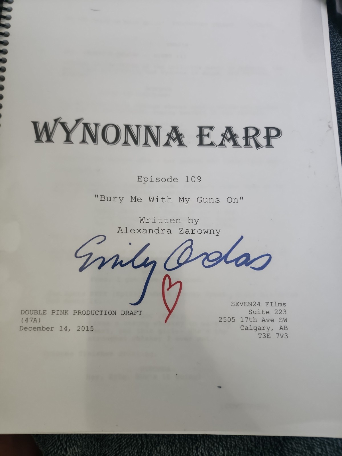Wynonna Earp Script Signed Autographed