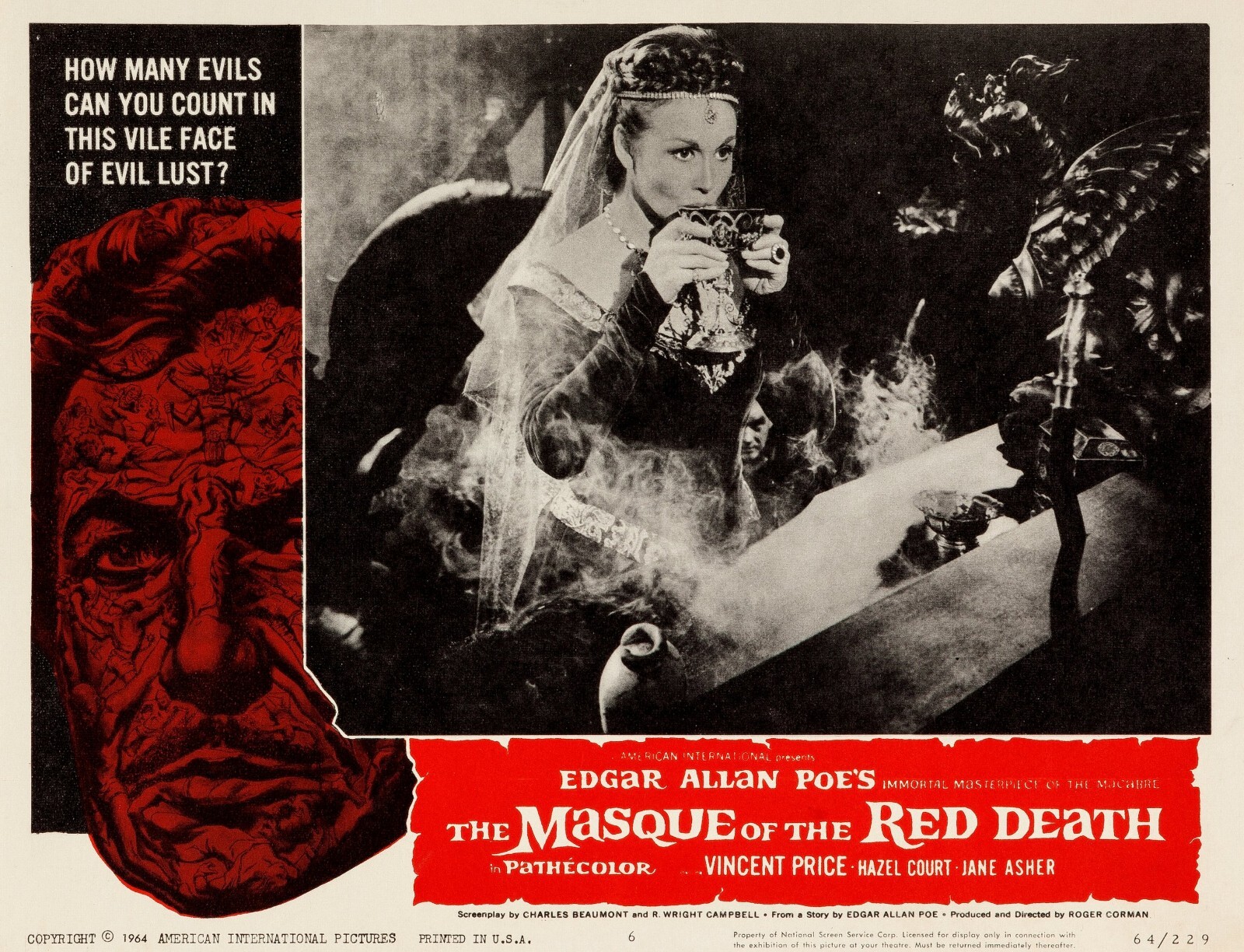 The Mask Of The Red Death Re-Print Lobby Card Photo w/ Free Top Loader