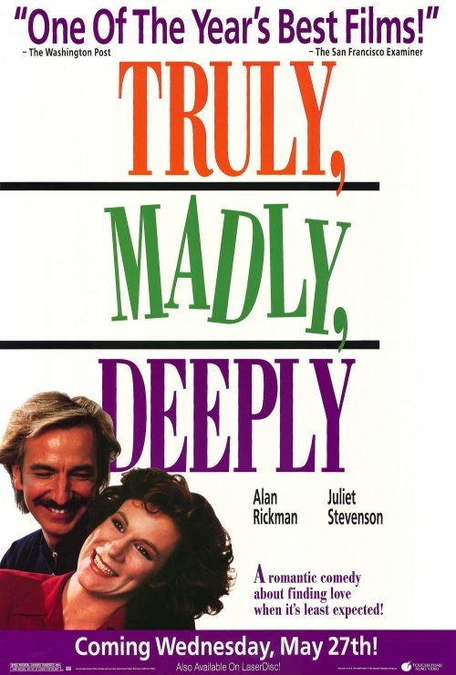 Truly Madly Deeply Poster 27×40 Juliet Stevenson Alan Rickman Bill Paterson