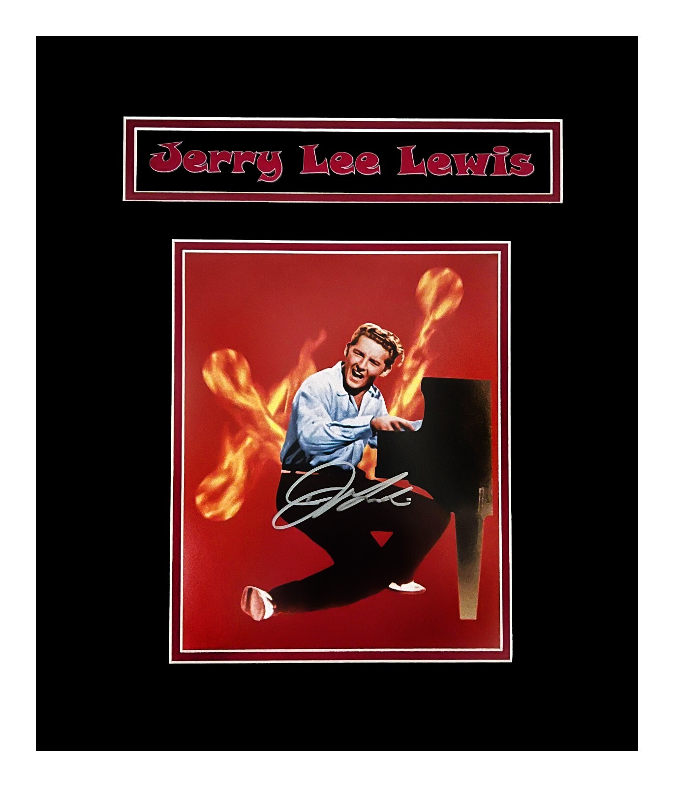 Jerry Lee Lewis Original Signed Photograph Matted & Framed Ready to Hang