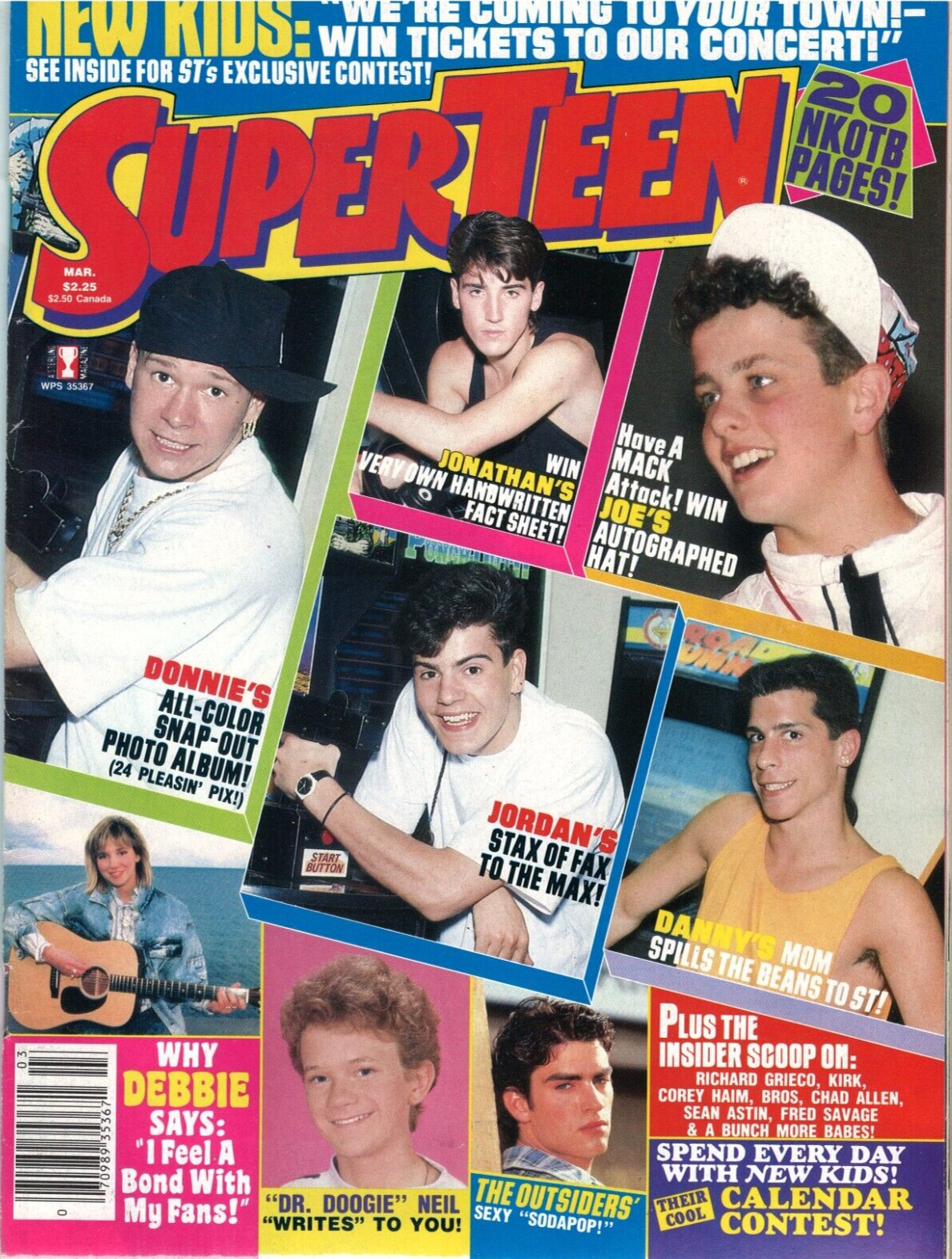 SuperTeen Magazine March 1990 New Kids Block Neil Patrick Harris Debbie Gibson