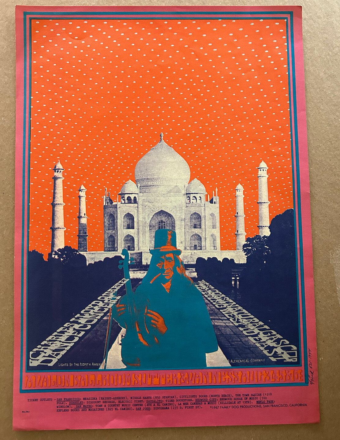 Poster FD 74 1stThe Taj Mahal India Original 1967 Concert