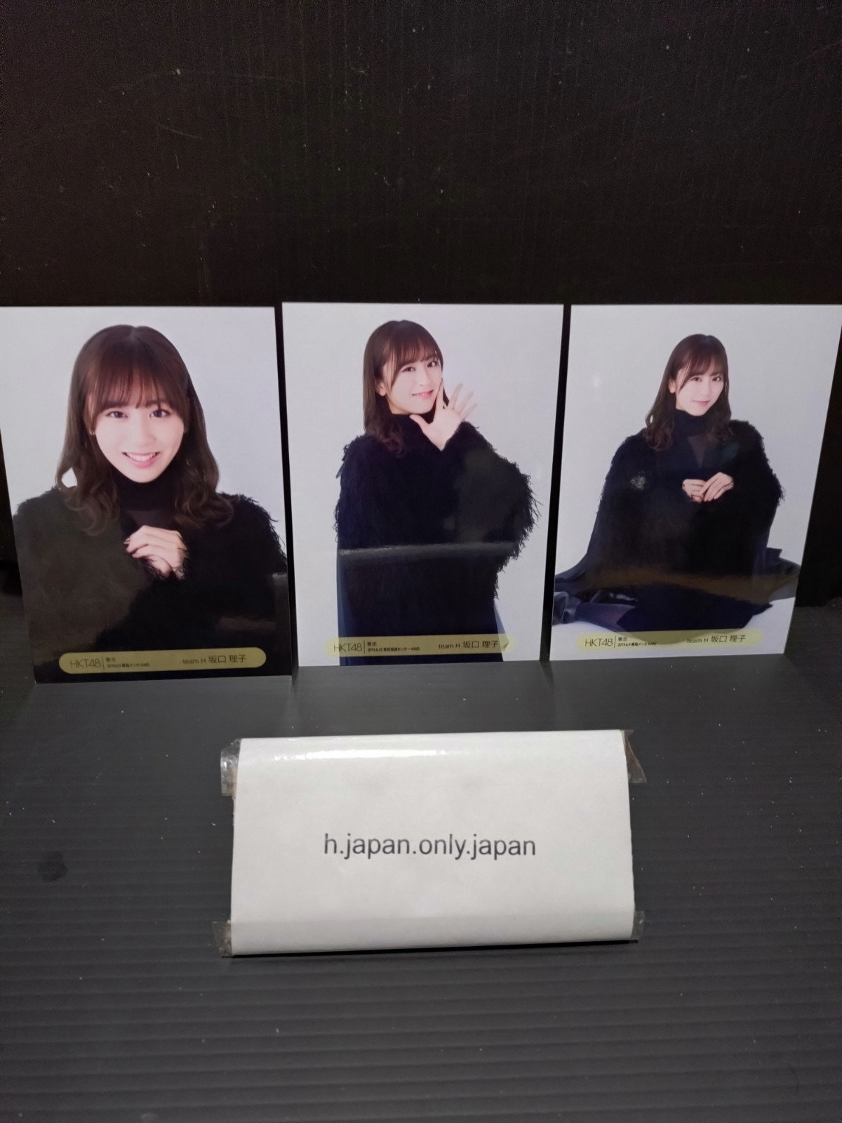 New HKT48 idol Riko Sakaguchi raw photo 3 set 3nd generation Official goods JP