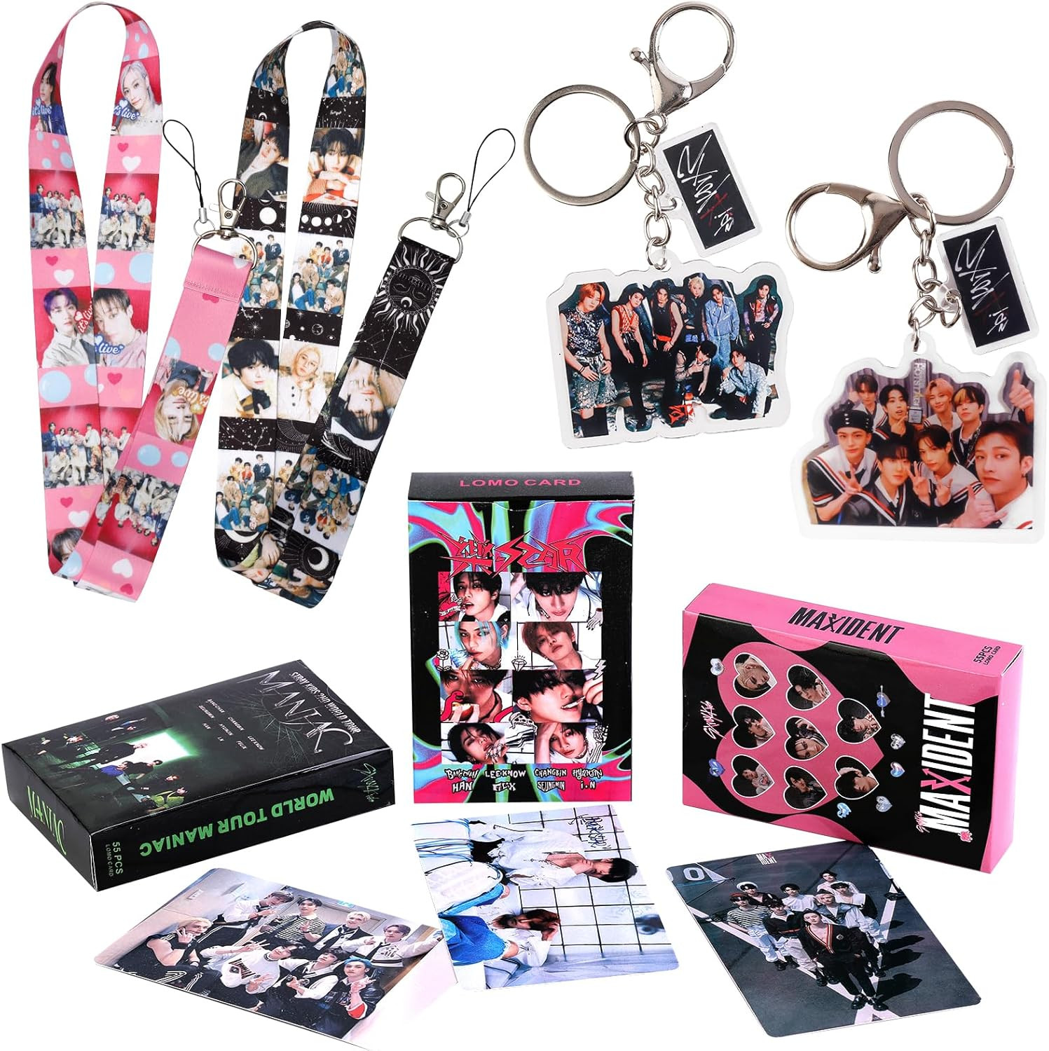 Stray Kids Merch Gift Box Set Including Photocard Holder, 3 Styles 165 Postcards