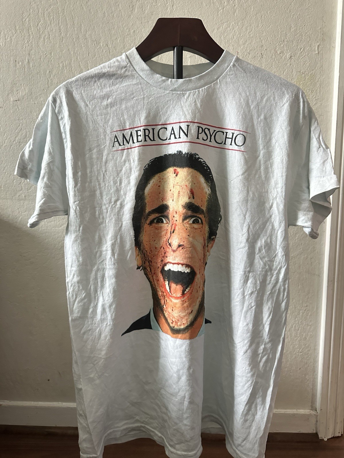American Psycho Movie Promotional T-Shirt White Medium 100% Cotton
