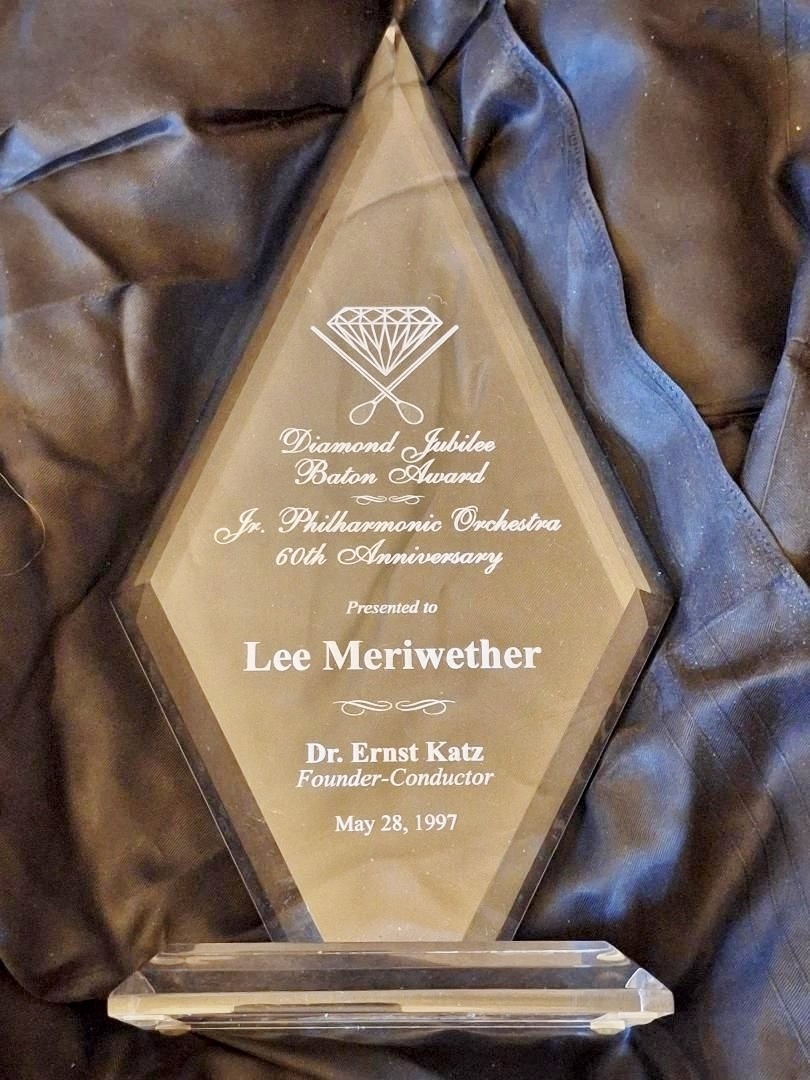 LEE MERIWETHER Estate Diamond Jubilee Baton Award Jr. Philharmonic Orchestra