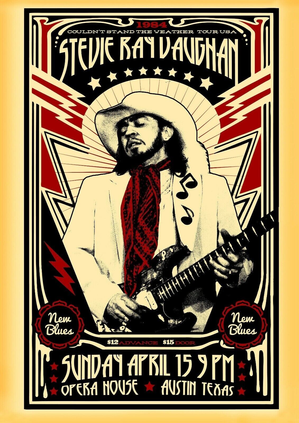 Stevie Ray Vaughan Reprint 13″ x 19″ Concert Poster