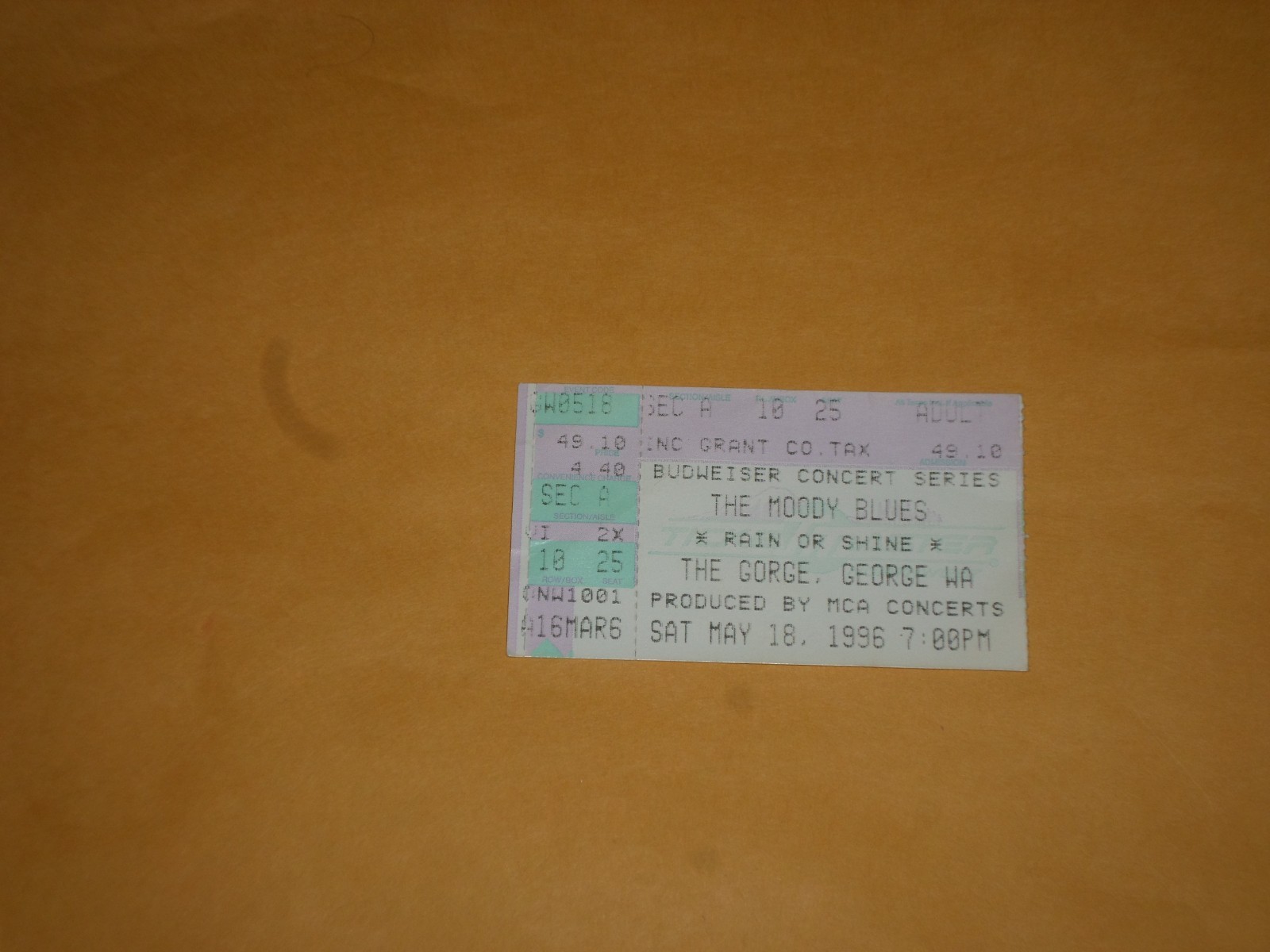 The Moody Blues Ticket 1996-“Your Wildest Dreams”-The Gorge-George,WA