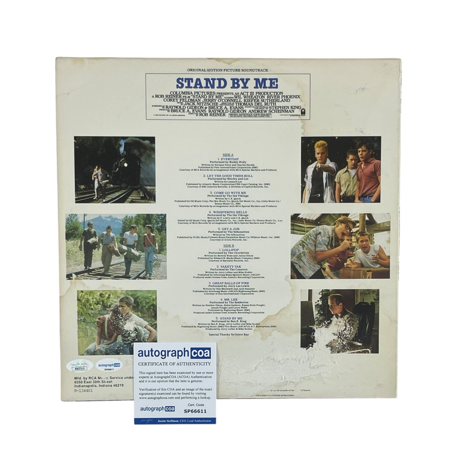 Stand By Me Cast Signed Autographed Movie Soundtrack Vinyl Album By 10 ACOA COA