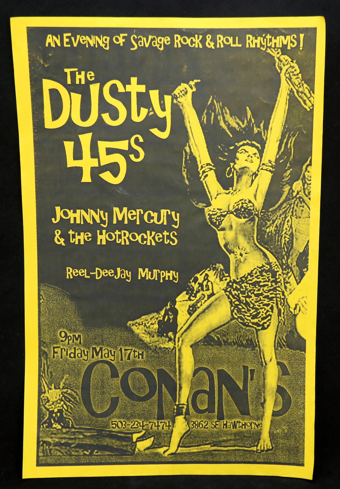 Vintage Concert Flyer The Dusty 45s 2002 Conan’s Hawthorn Oregon 17×11