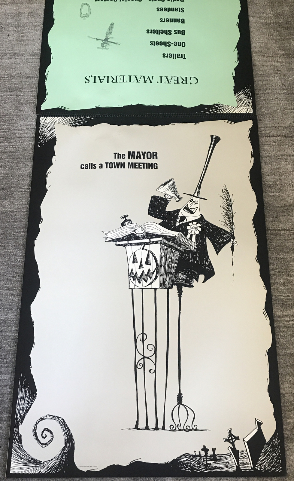 Nightmare Before Christmas Large Flip Pad Promo Theatre Display 38”x25” Rare