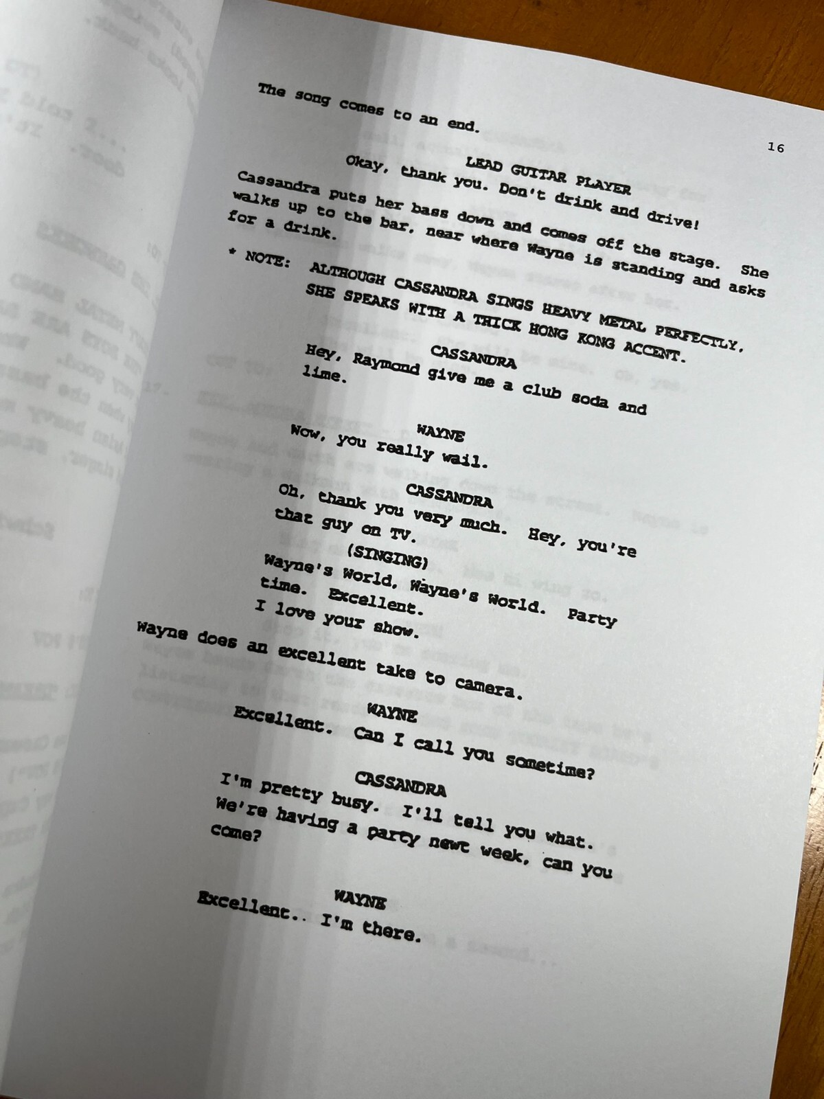 Wayne’s World Script Signed- Autograph Reprints- Wayne & Garth