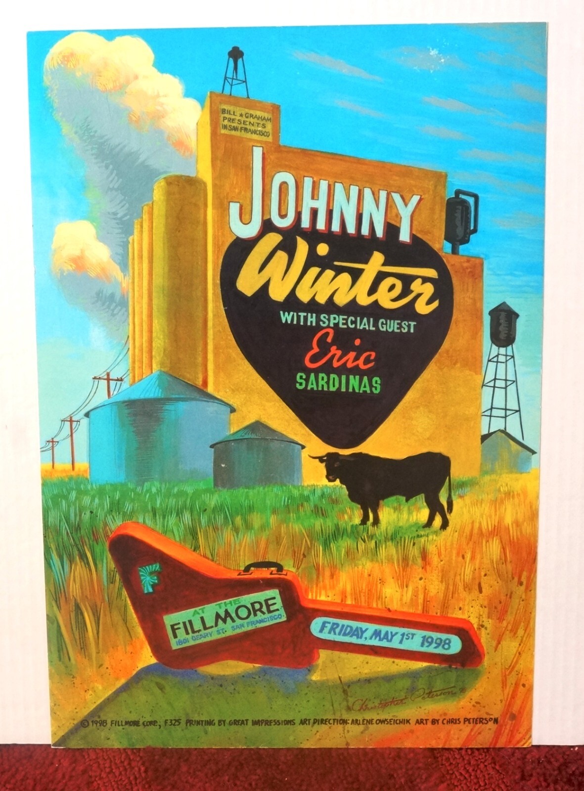 Johnny Winter 1st printing 1998 Fillmore Music Poster F325