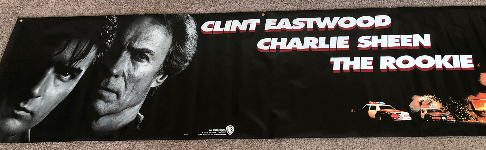 THE ROOKIE Original Theater Banner (135” X 34.5”) – 1990 – CLINT EASTWOOD