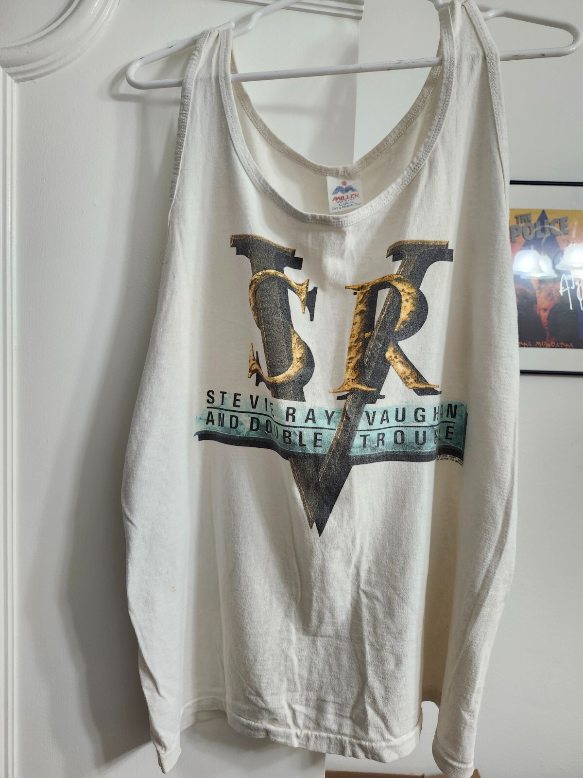 Stevie Ray Vaughn RARE Vintage 1989 In Step XL Concert Tank Top Double Trouble