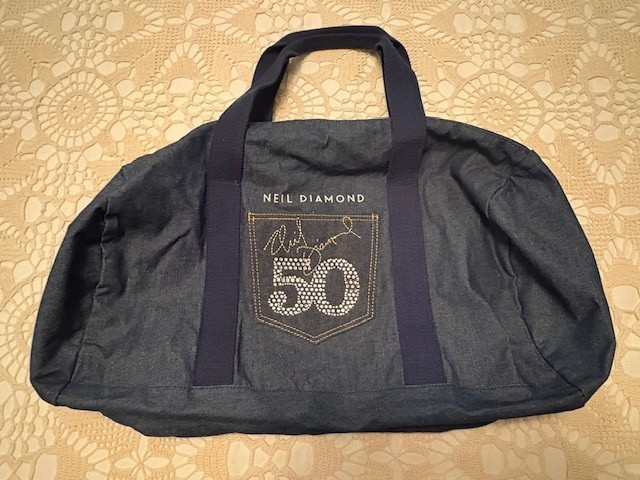 Neil Diamond 50th Anniversary Collectible Denim Tote Duffel Bag & Throw
