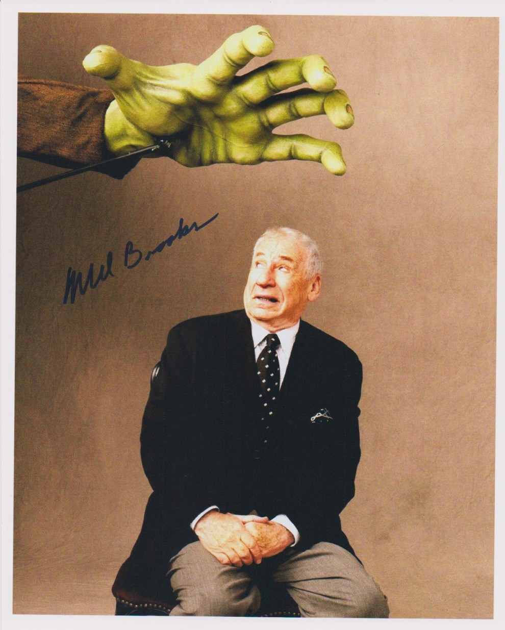 MEL BROOKS signed FUNNY YOUNG FRANKENSTEIN SPOOF 8×10 w/ coa GIANT MONSTER HAND