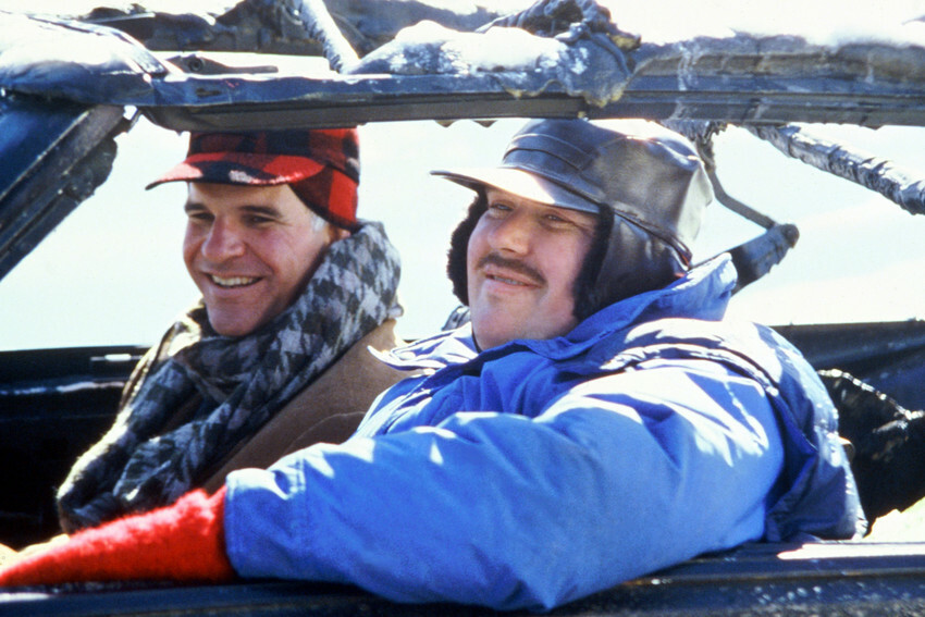 John Candy Steve Martin Planes Trains & Automobiles in burnt out car 18x24Poster