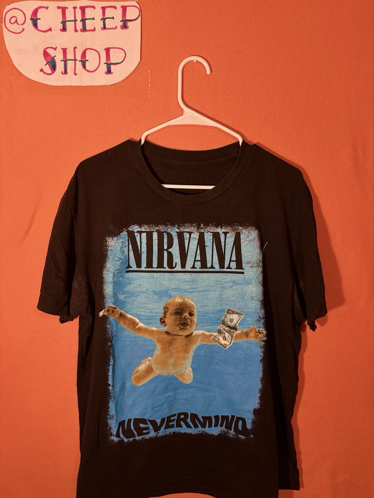 PT2 Nirvana Nevermind Graphic T-Shirt size L no tag brandless, deodorant stains